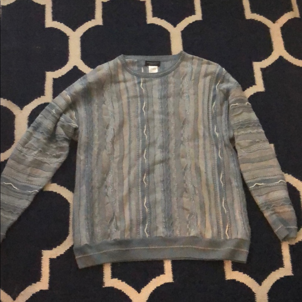 Franco Danti Blue Stitched Sweater